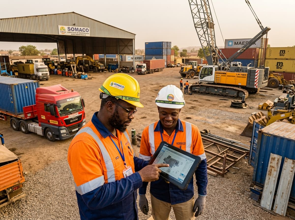 Plateforme logistique industrielle vue de haut.